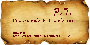 Proszonyák Trajánusz névjegykártya